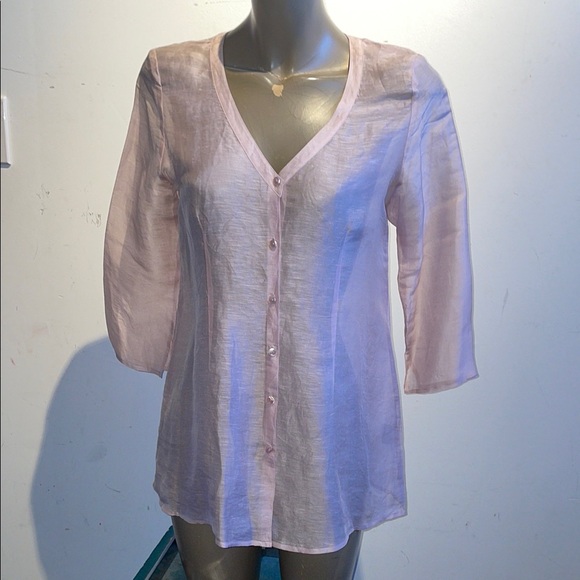Eileen Fisher Tops - Eileen Fisher semi sheer linen and silk blouse